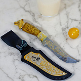 Нож "Одинокий волк" №6. Дамаск