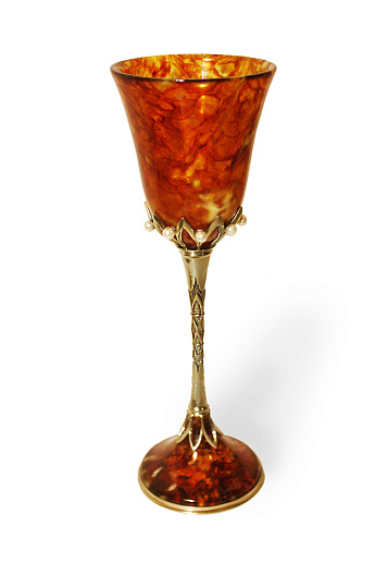 Подарочный бокал для вина из камня (янтарь) купить с доставкой Подарочный бокал для вина из камня (янтарь)