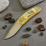 Нож складной дамасский "Лев"